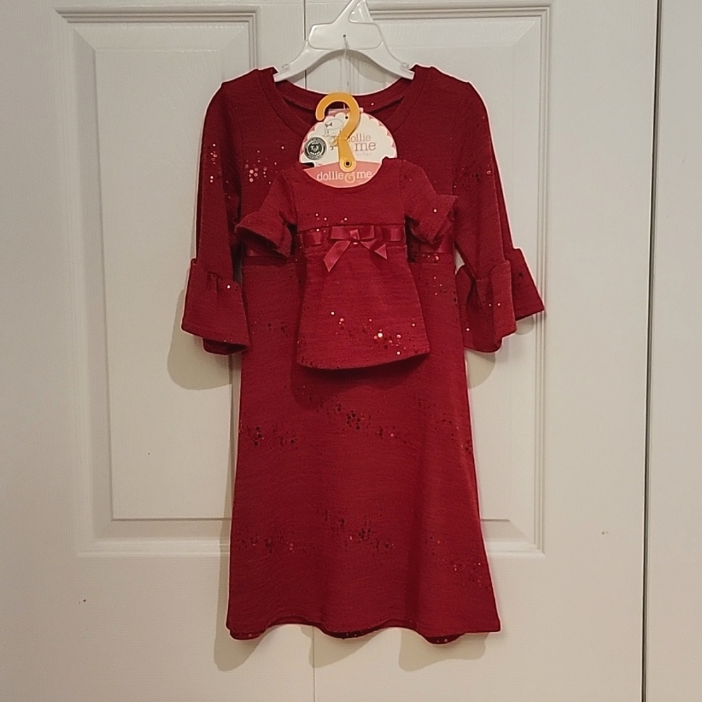 Dollie & Me matching Red Valentines Holiday dress - Size 5